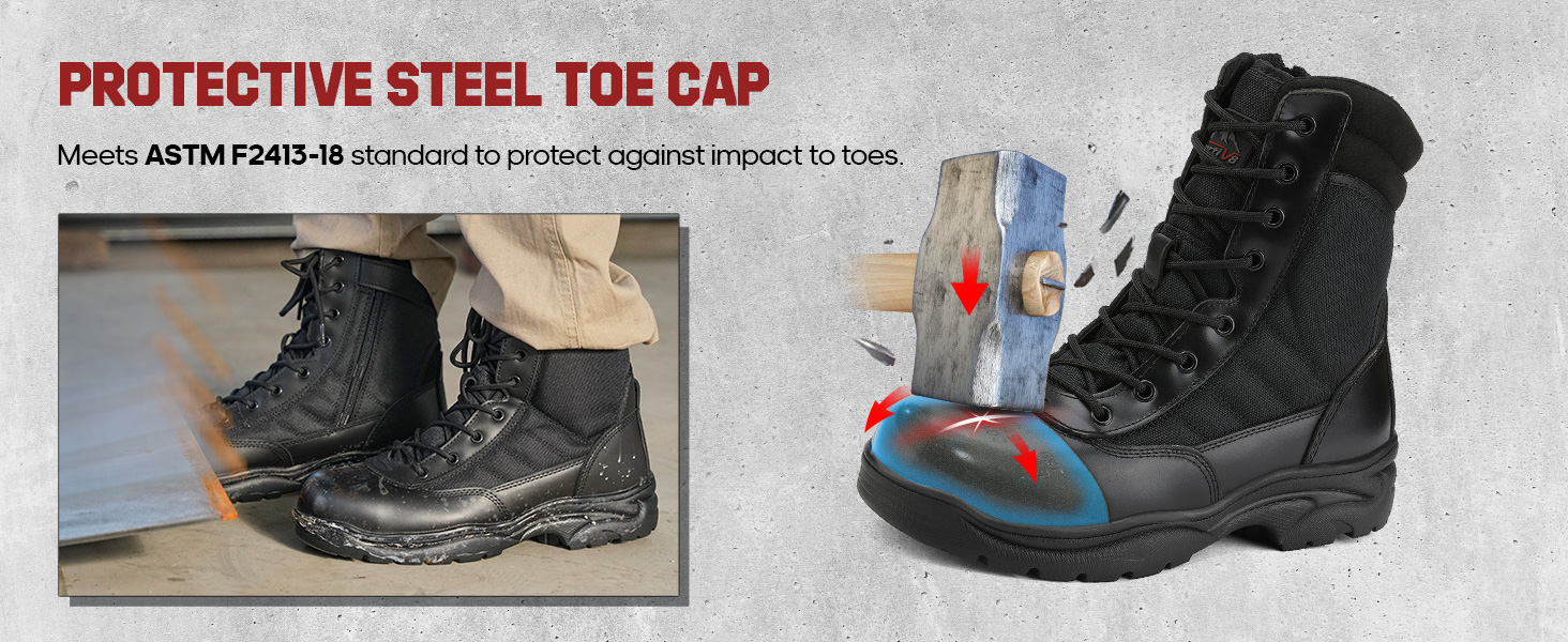 Men's Wide Width Steel Toe Work BootsNortiv 8