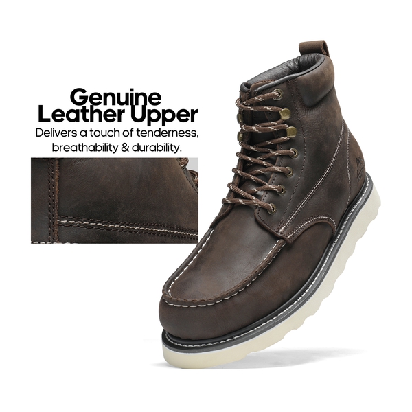 Men's Moc Toe Work Boots Leather Work BootsNortiv8