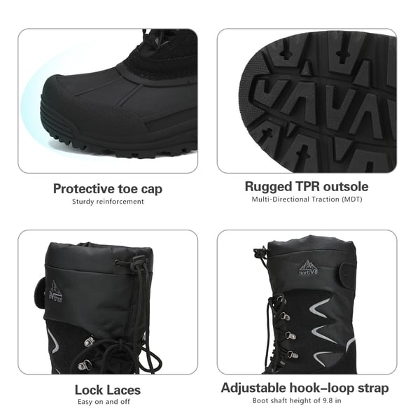 Men's Fur Lined Snow Boots | Warm Tall Boots-Nortiv8
