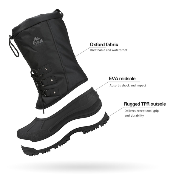 Men's Waterproof Snow Boots Tall Winter BootsNortiv8