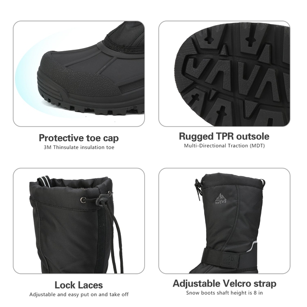 Men's Tall Snow Boots Fur Winter BootsNortiv8