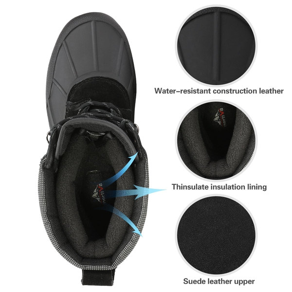 Men's Insulated Waterproof Snow Boots-Nortiv8